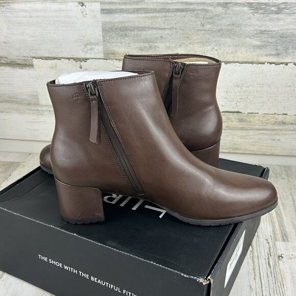 Naturalizer Women’s 11 Brown Leather Heeled Ankle Boot Weatherproof Bootie NWT - Picture 7 of 12